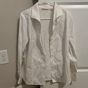 Coldwater Creek White Button-Front Women's Shirt